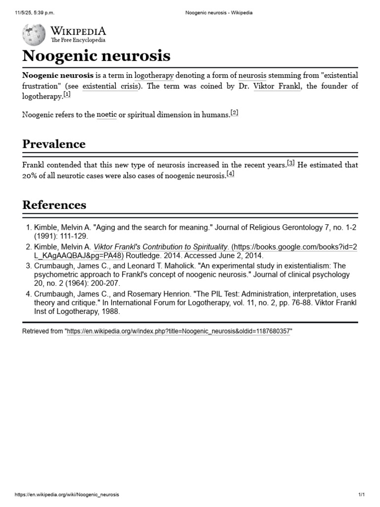 Understanding Noogenic Neurosis | PDF