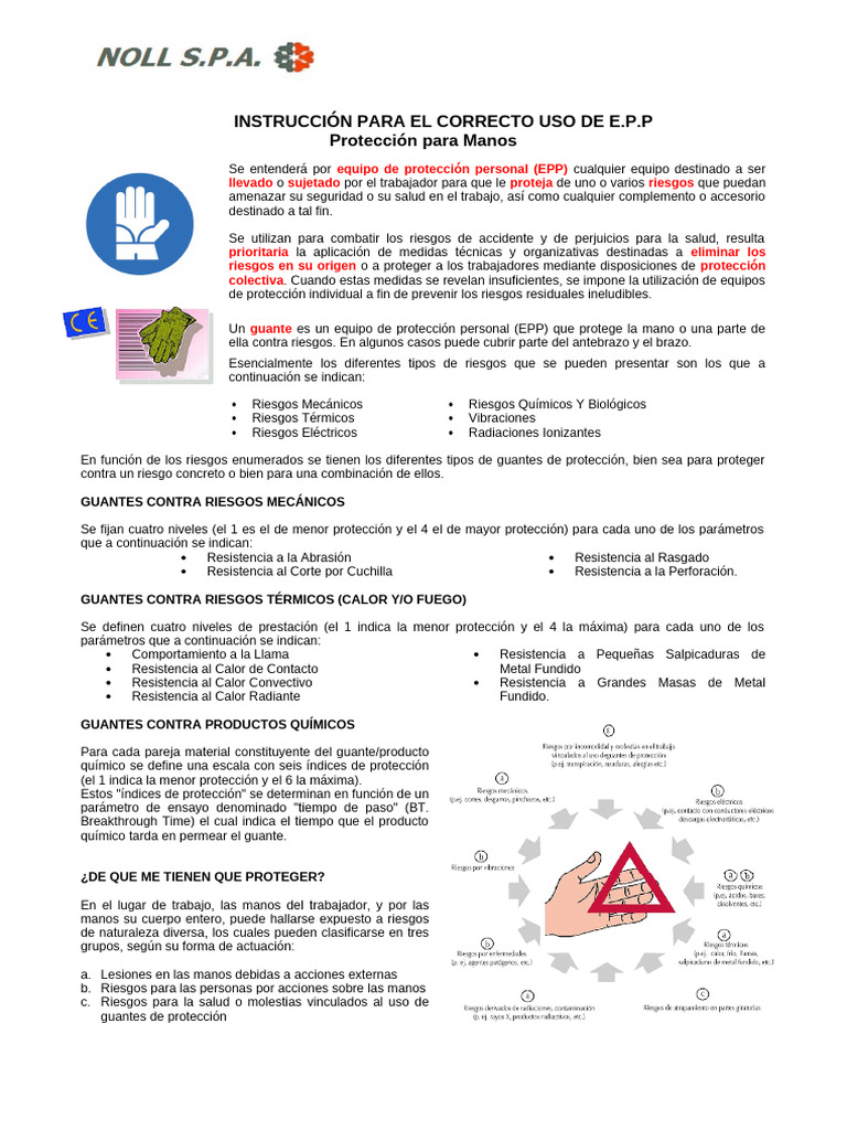 Uso y Mantenimiento de Guantes EPP | PDF | Guante | Equipo de ...