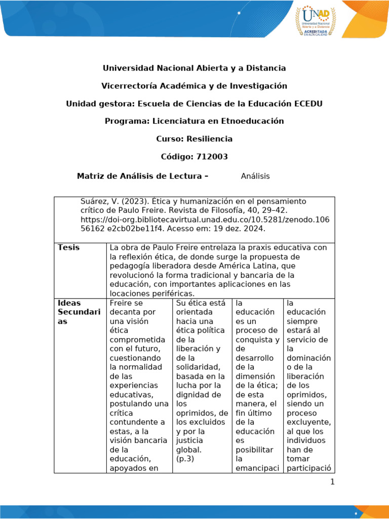 Anexo 1 - Matriz de Análisis | PDF | Educación en artes liberales