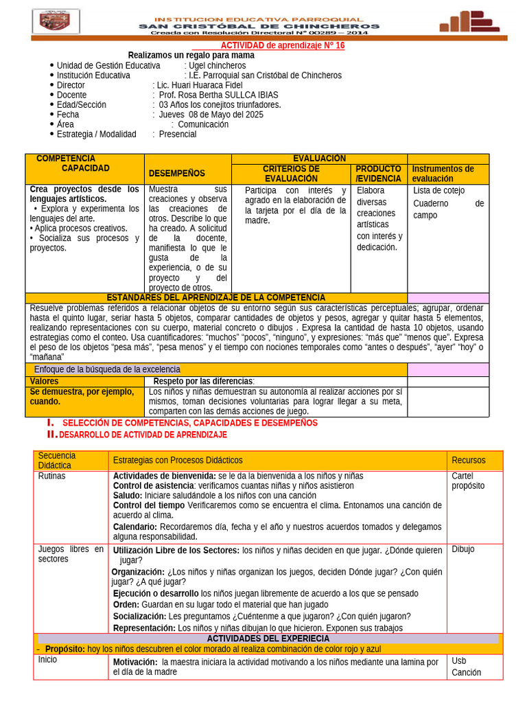 sesion 8 de mayo del 2025 | PDF | Aprendizaje | Cognición