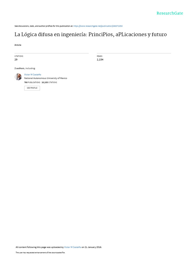Lógica Difusa en Ingeniería: Aplicaciones y Futuro | PDF | Lógica ...