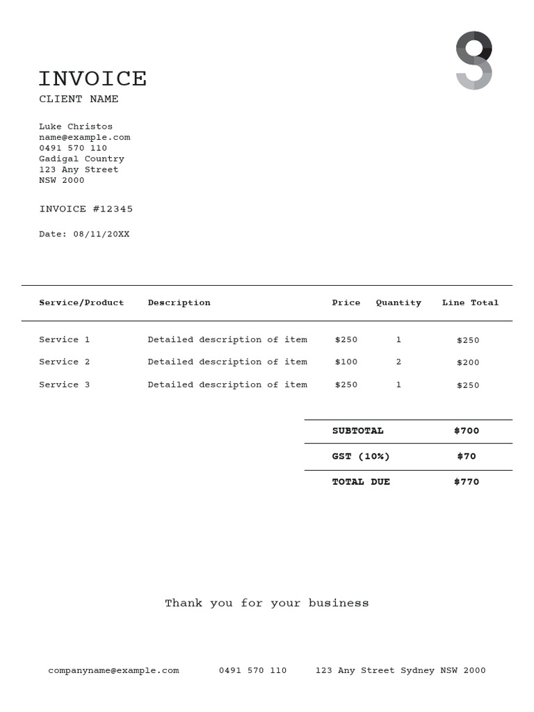 Invoice #12345 for Services Rendered | PDF