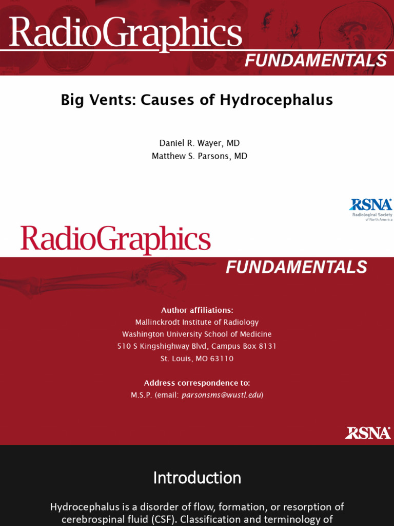 Causes and Classification of Hydrocephalus | PDF | Cerebrospinal Fluid ...