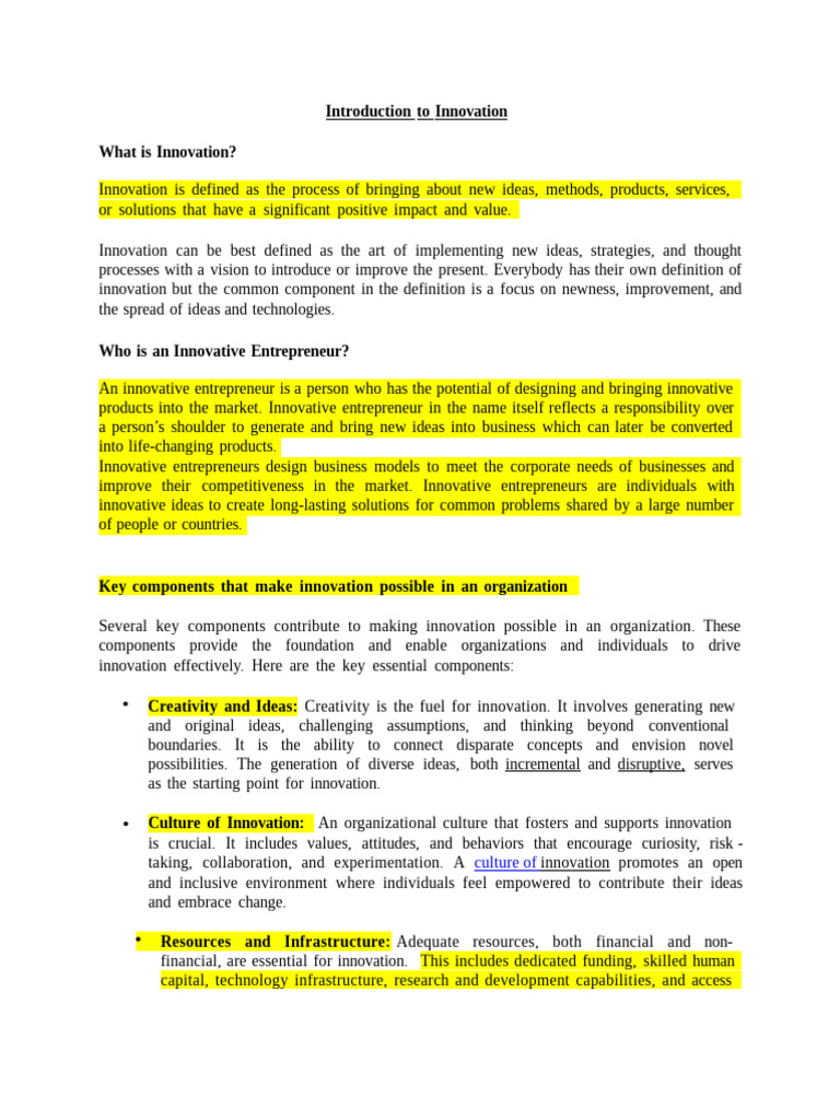 Understanding Innovation and Its Types | PDF | Entrepreneurship ...