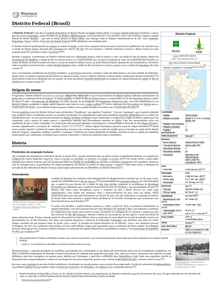 Distrito Federal (Brasil) | PDF | Brasil