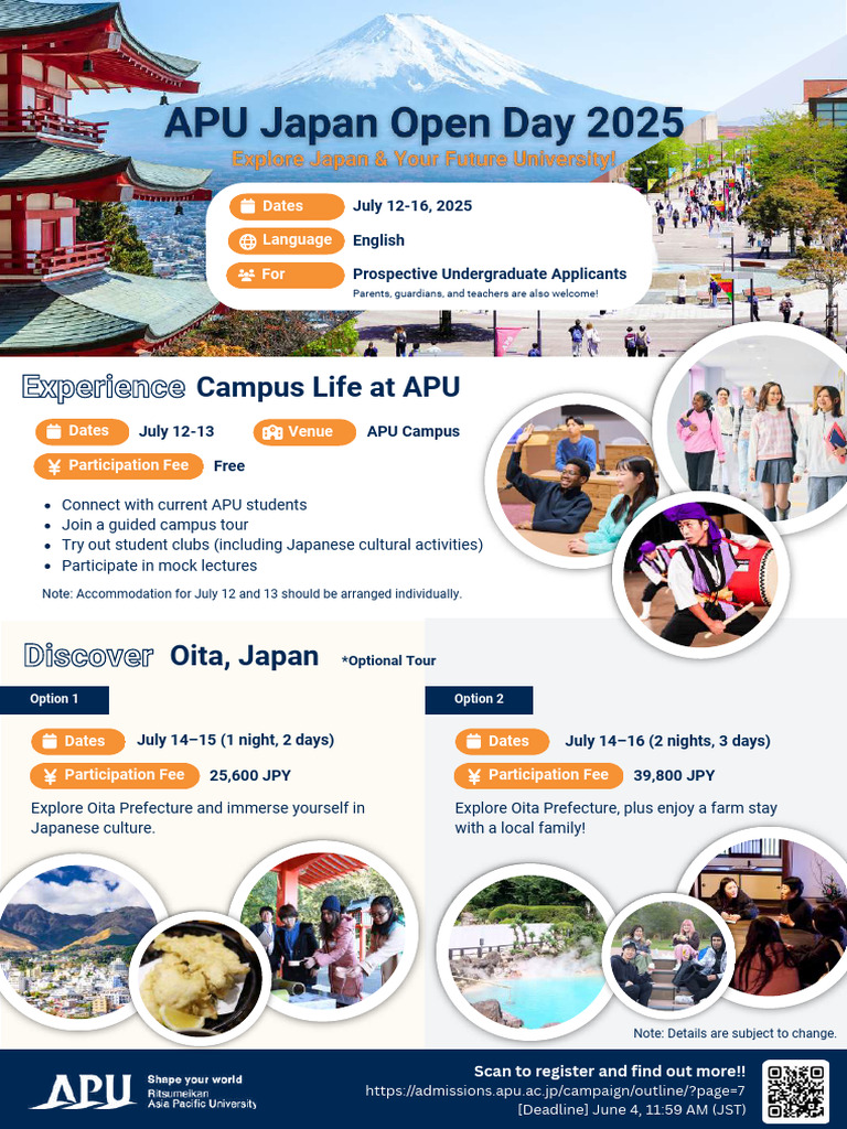 APU Japan Open Day 2025 | PDF | Japan
