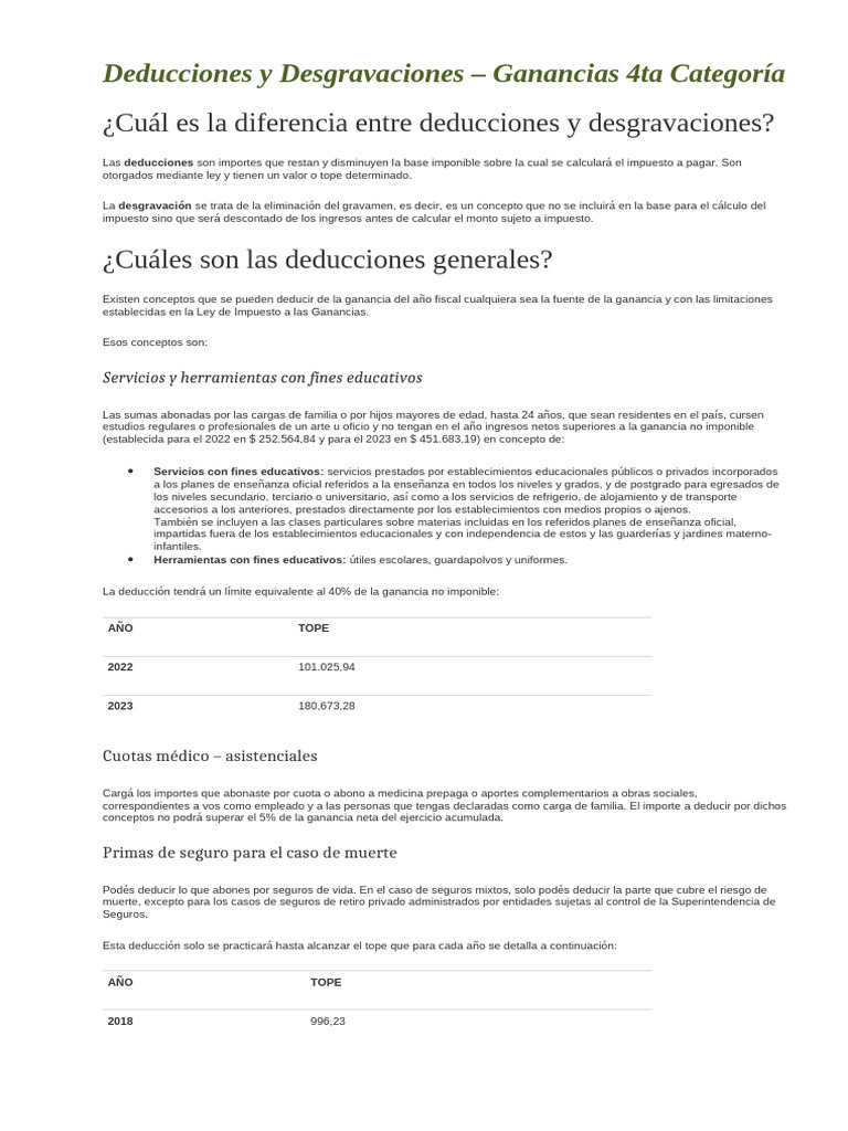 Deducciones y Desgravaciones 2025 | PDF | Salario | Impuesto sobre la renta