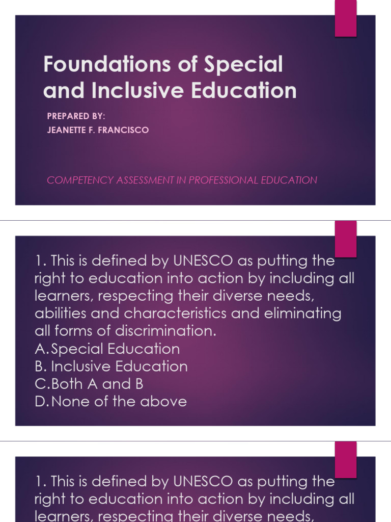 Foundations of Special and Inclusive Education | PDF | Attention ...