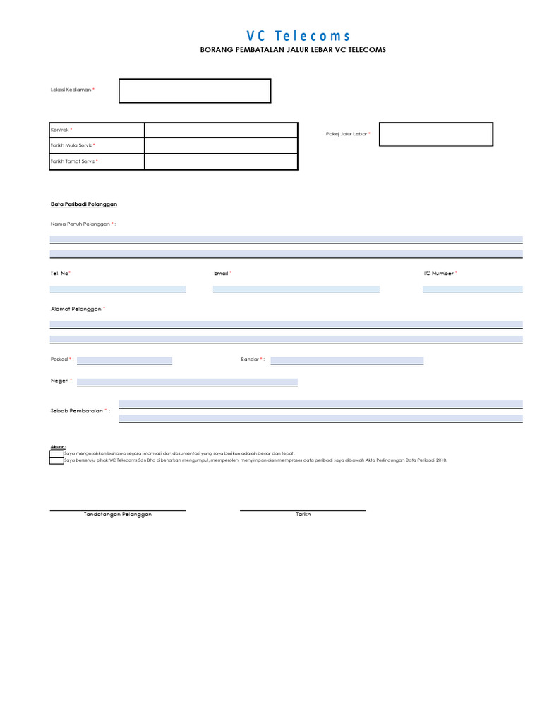 Service Termination Form | PDF
