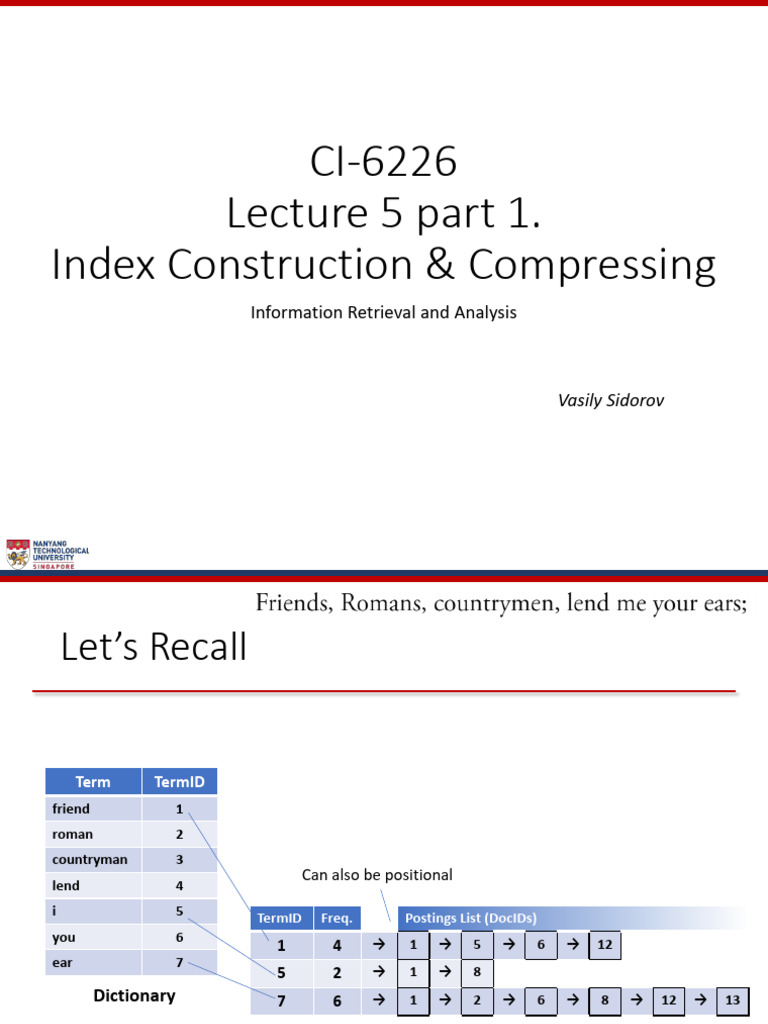 Index Construction and Compression Overview | PDF | Map Reduce | Hard ...