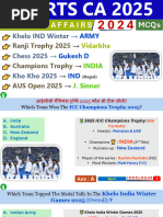 Sports Current Affairs 2025 | PDF | Cricket | Sports