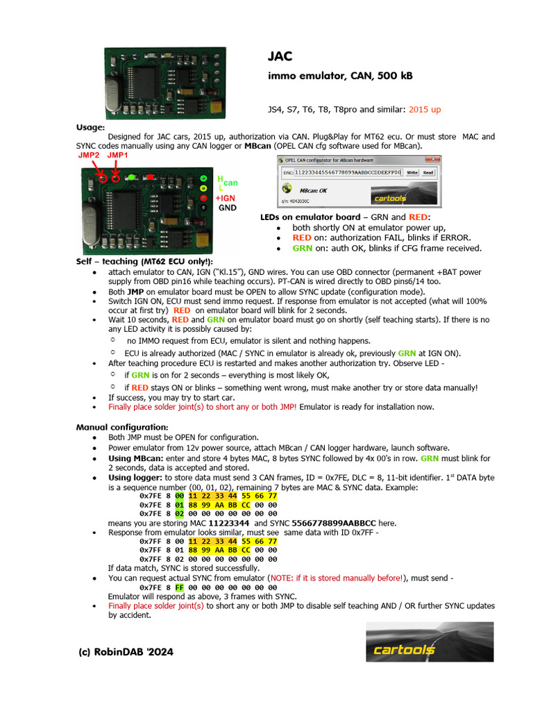 JAC Immo Emulator Setup Guide | PDF | Computer Science | Computer Hardware