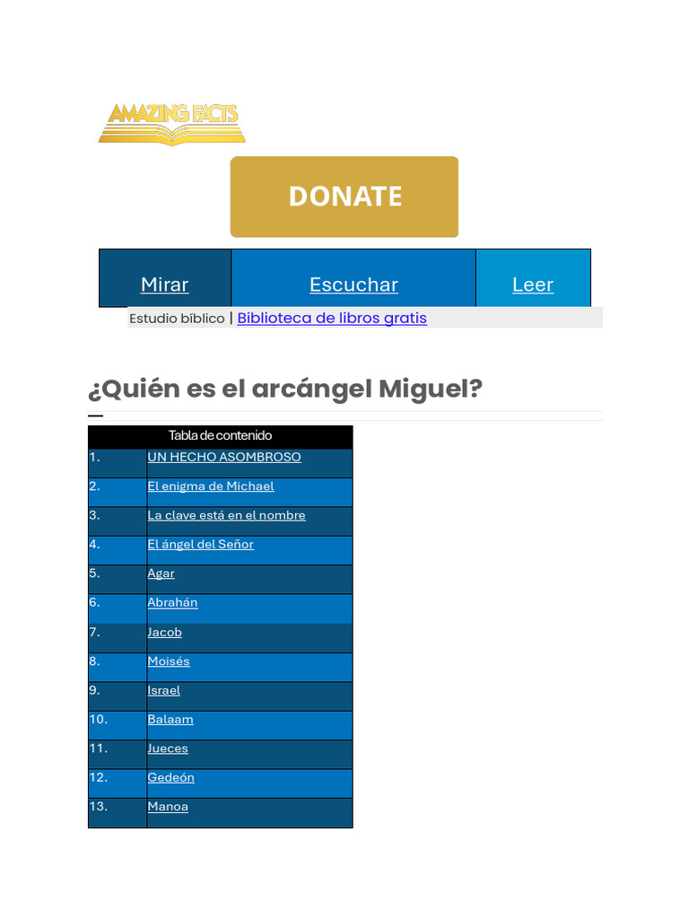 Identidad del Arcángel Miguel en la Biblia | PDF | Abrahán | Miguel ...
