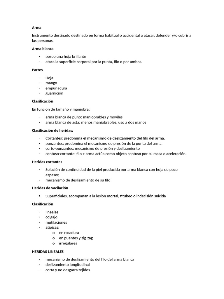 Clasificación de heridas por arma blanca | PDF | Piel