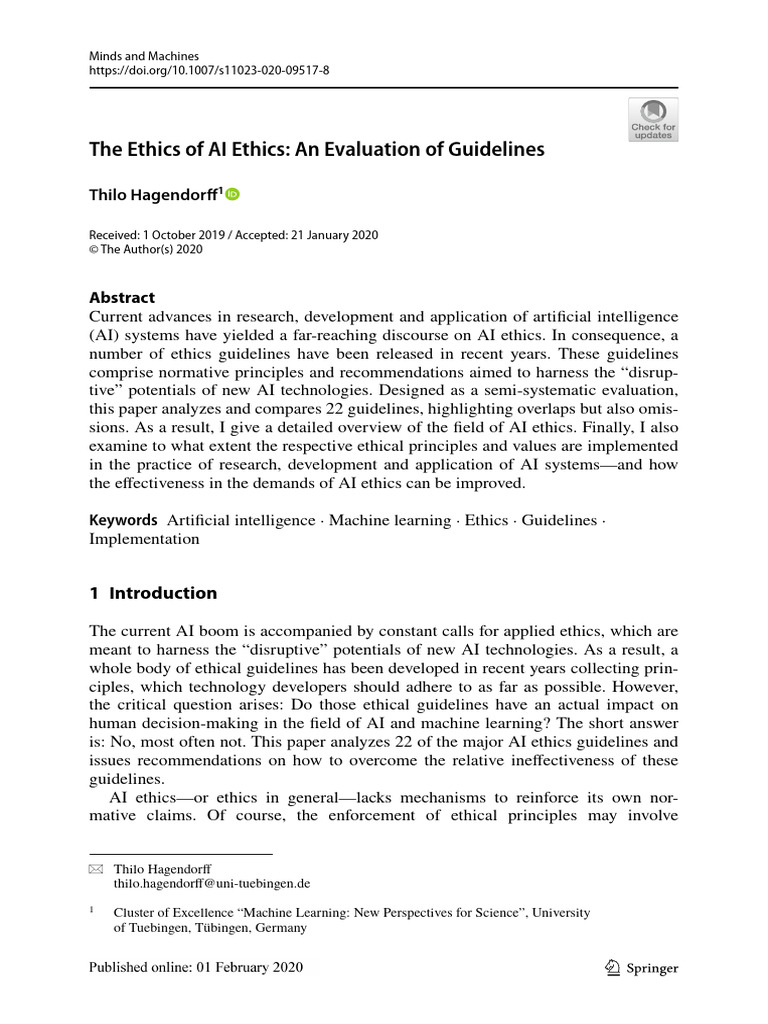 Evaluating AI Ethics Guidelines | PDF | Artificial Intelligence ...