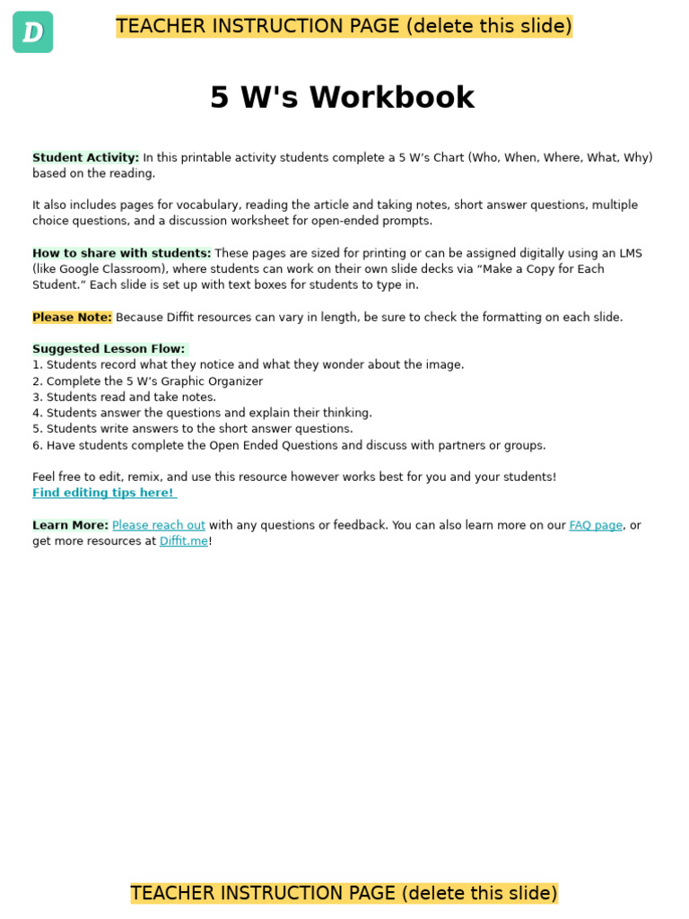 Malin Kundang: 5 W's Activity Guide | PDF