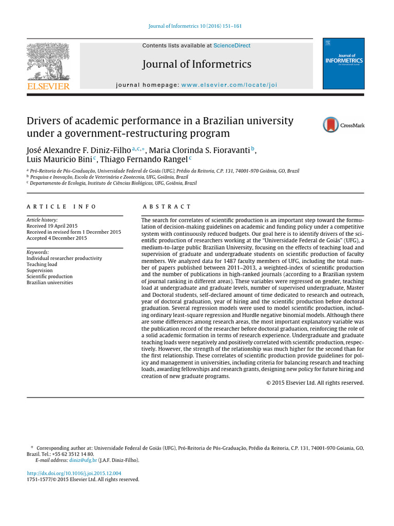 Diniz-Filho Etal2016 Journal of Infometrics | PDF | Akaike Information ...