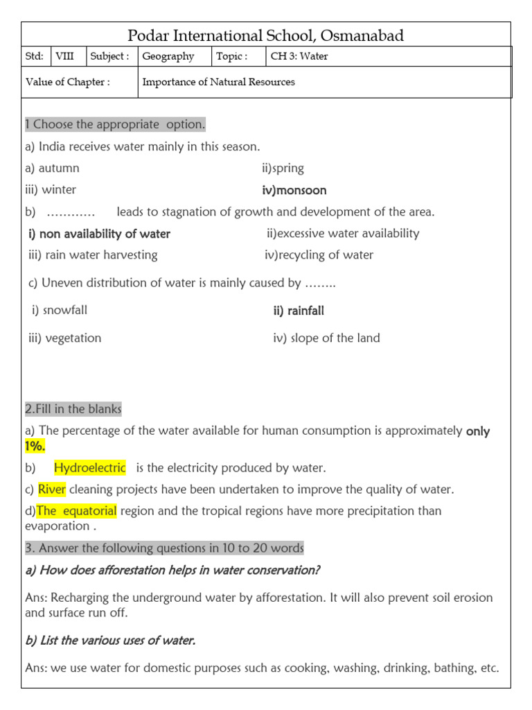 Water Resources and Conservation Strategies | PDF | Water | Water Scarcity