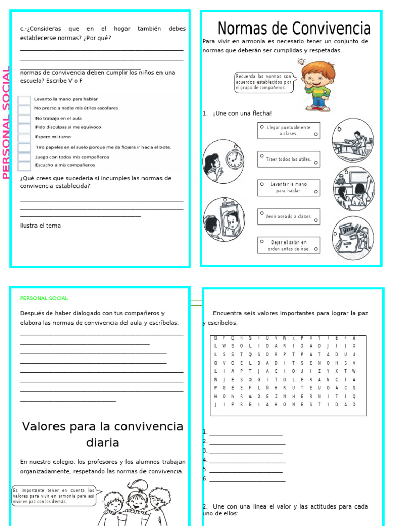 Normas de convivencia para niños | PDF