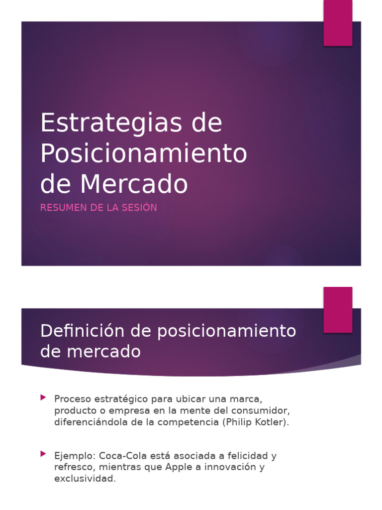 Resumen Completo Posicionamiento Mercado | PDF | Mercado (economía ...
