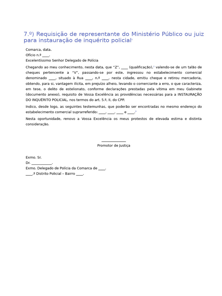 Requisição de Inquérito Policial pelo MP | PDF