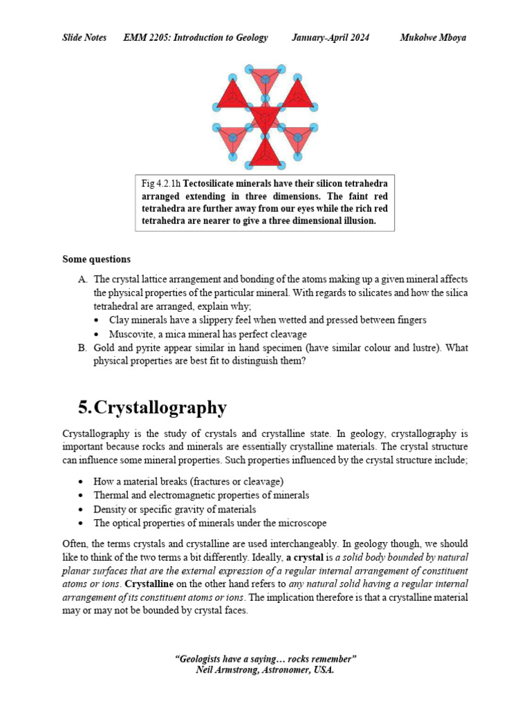Geology 2205: Crystal Properties Overview | PDF | Plate Tectonics ...