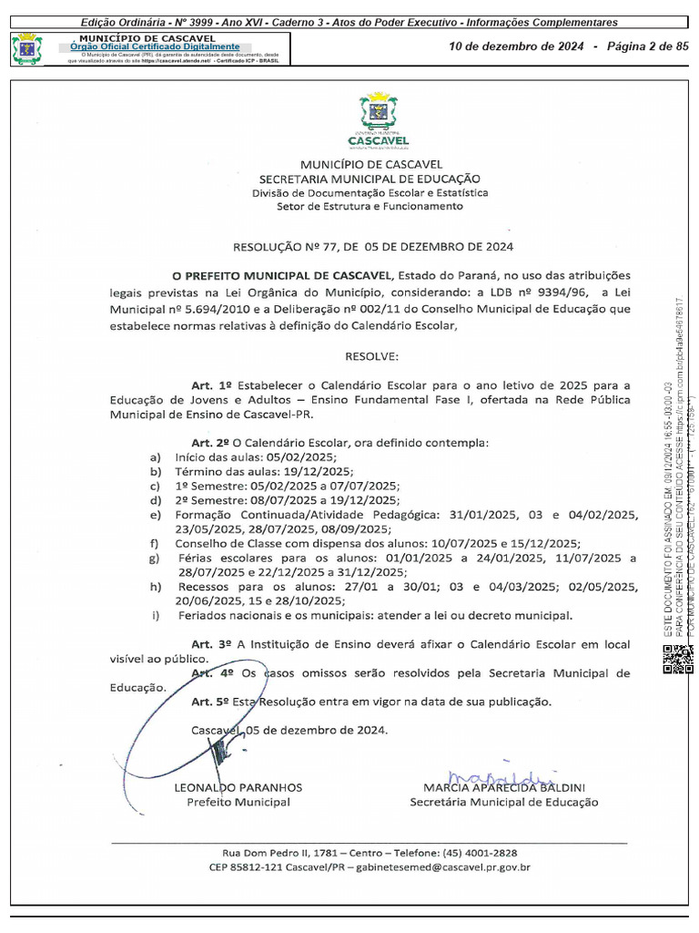 Atos do Poder Executivo de Cascavel | PDF