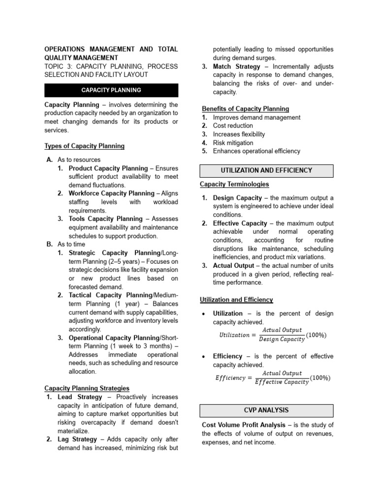 Capacity Planning and Process Design | PDF | Automation | Business