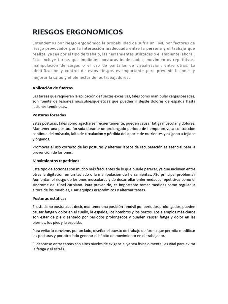 Riesgos Ergonomicos Pdf