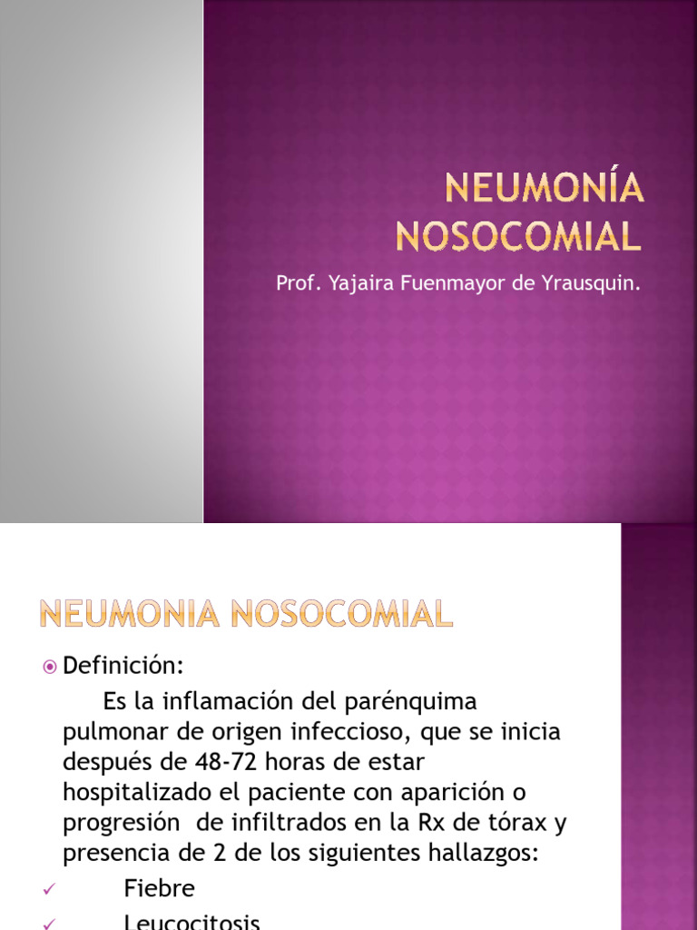 Neumonía Nosocomial | PDF | Neumonía | Enfermedades y trastornos