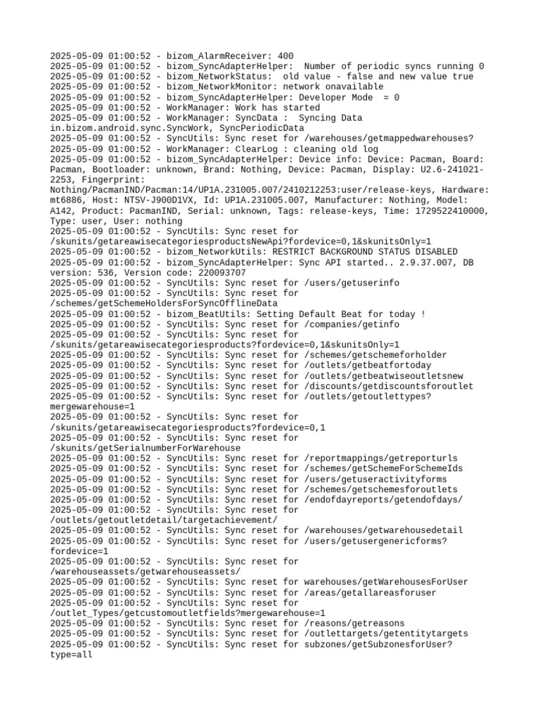 Bizom Sync Status Update 2.9.37 | PDF | Computer Architecture ...