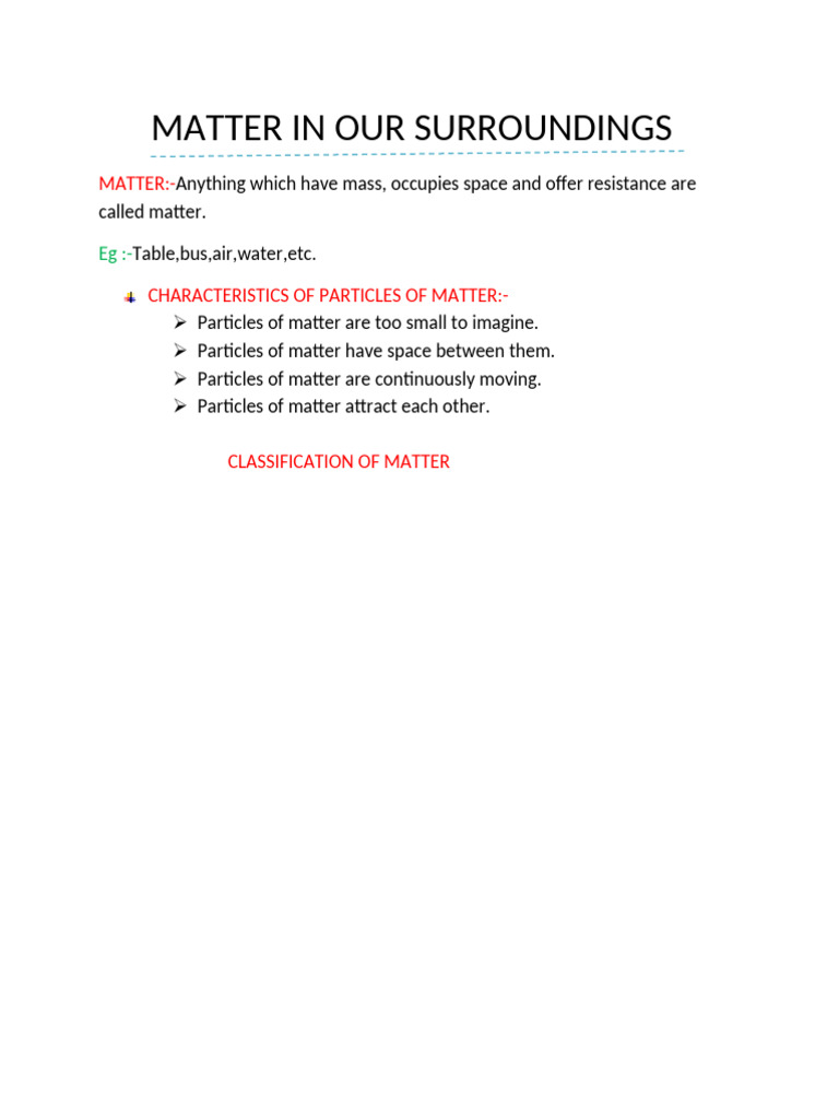 Matter in Our Surroundings | PDF