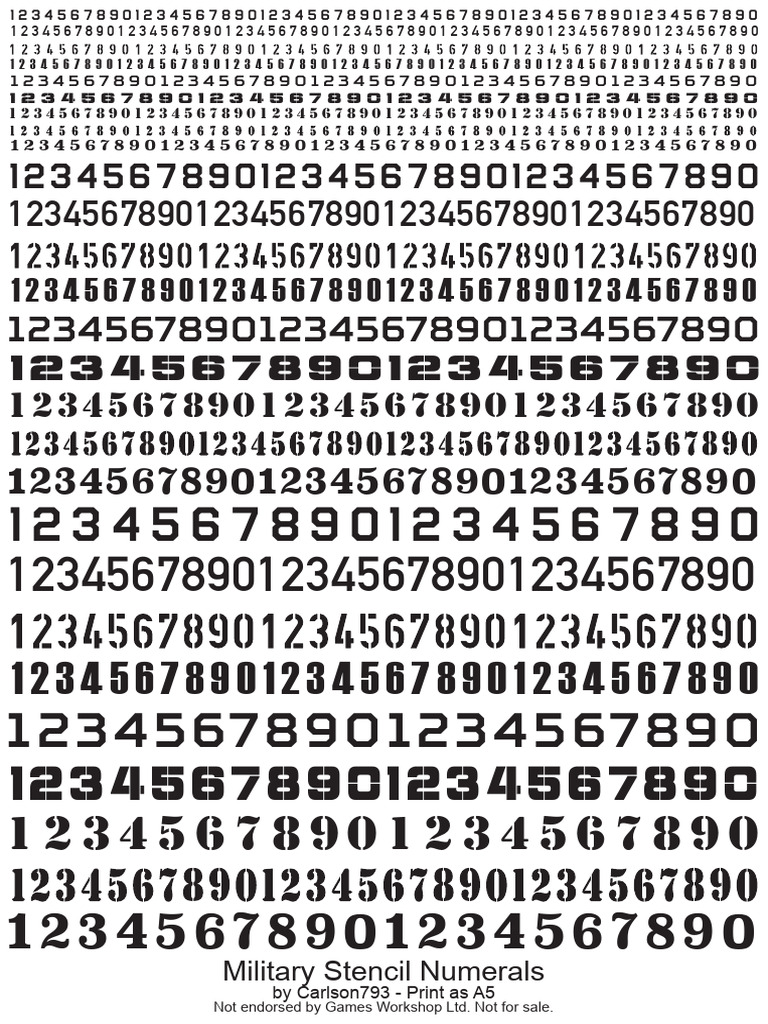 Military Stencil Number Templates | PDF