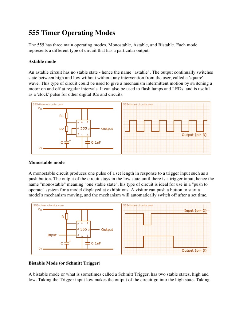555 Modes | PDF | Electrical Components | Electronic Design