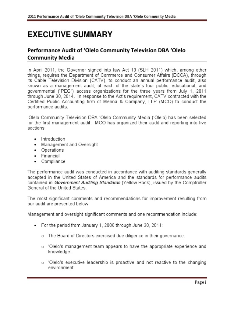 2011 Audit of ‘Olelo Community Media | PDF | Market Liquidity ...