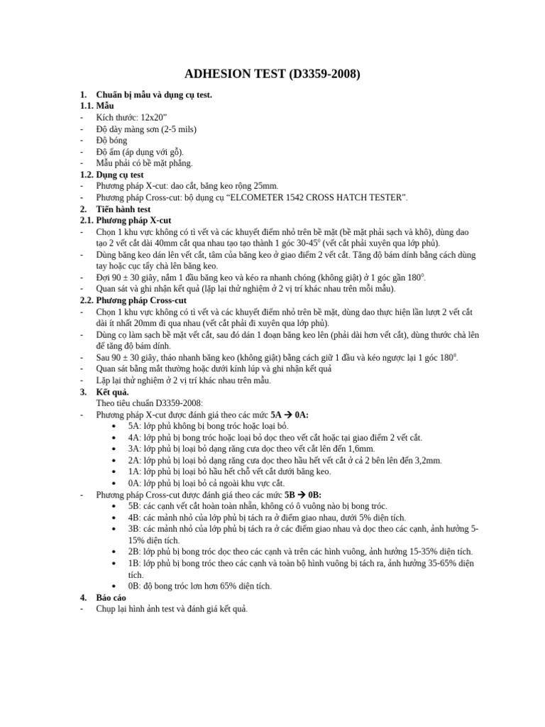 Adhesion Test | PDF