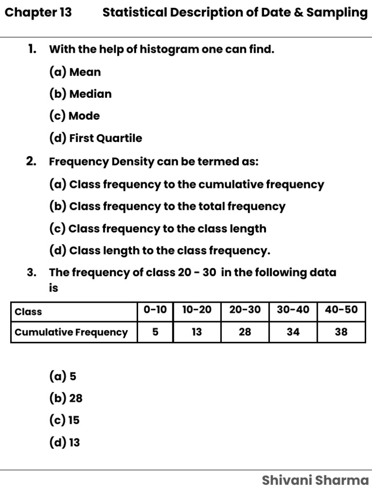CH 13 - Test | PDF | Sampling (Statistics) | Mode (Statistics)