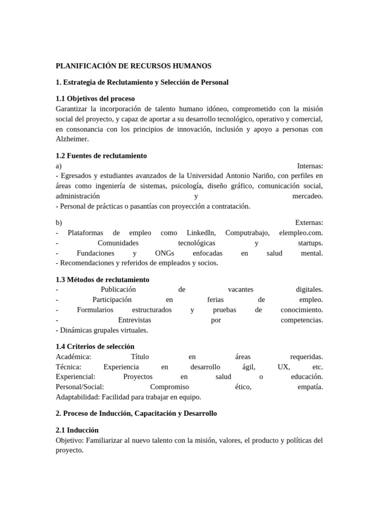 Planificación Estratégica de Recursos Humanos | PDF | Gestión de ...