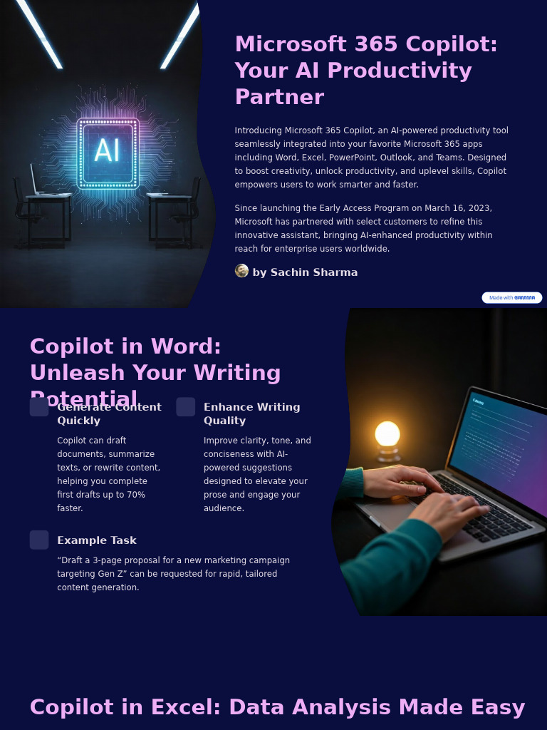 Microsoft 365 Copilot Sachin Sharma | PDF | Software | Computing
