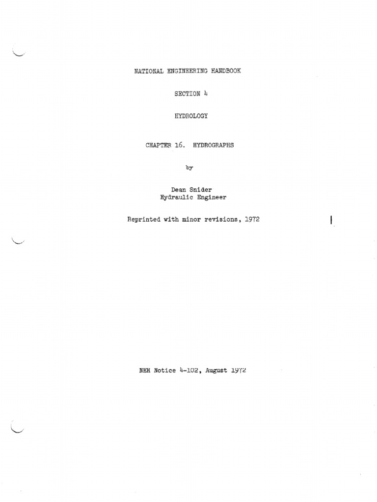 SCS National Engineering Handbook, Section 4: Hydrology intelligence overview