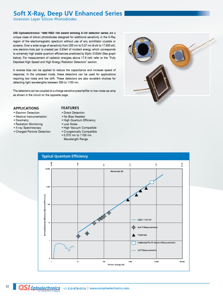 Soft X Ray UV Enhanced Photodiodes | PDF | Soldering | X Ray