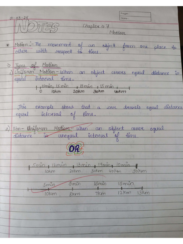 Science (Ch-7 Motion) | PDF