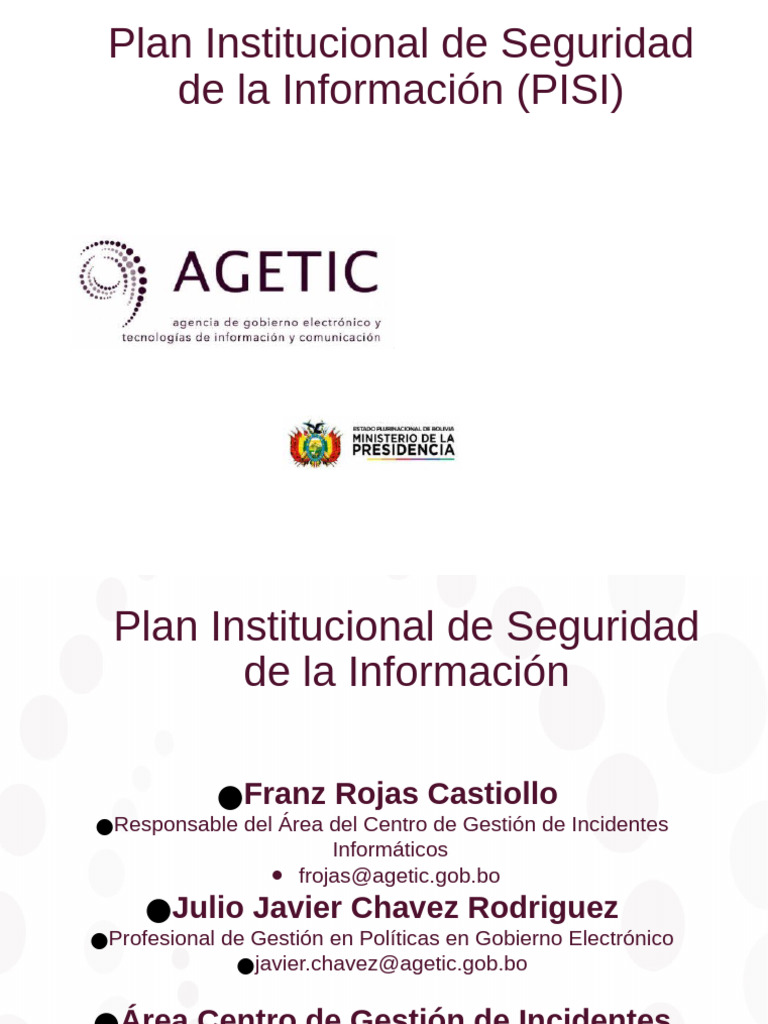 Plan Institucional de Seguridad de la Información | PDF | La seguridad ...