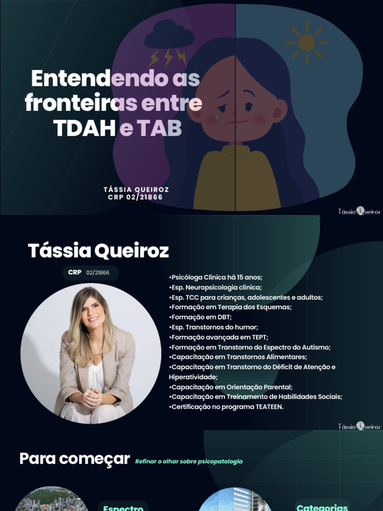 TDAH e TAB: Fronteiras e Intersecções | PDF | Transtorno de déficit de ...