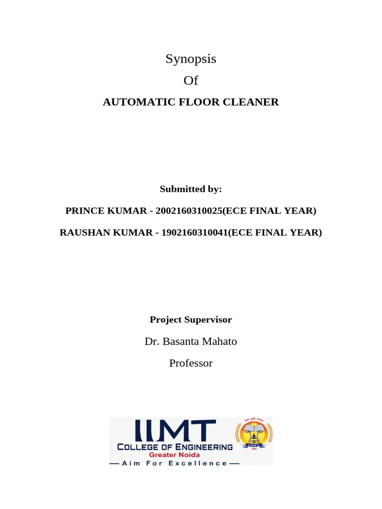 Prince and Raushan Project | PDF | Vacuum Cleaner | Internet Of Things