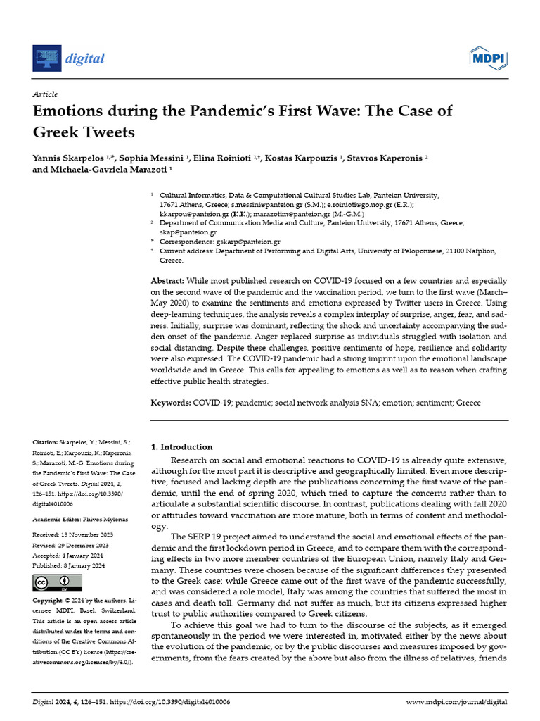 Emotions During The Pandemics First Wave | PDF | Emotions | Hashtag