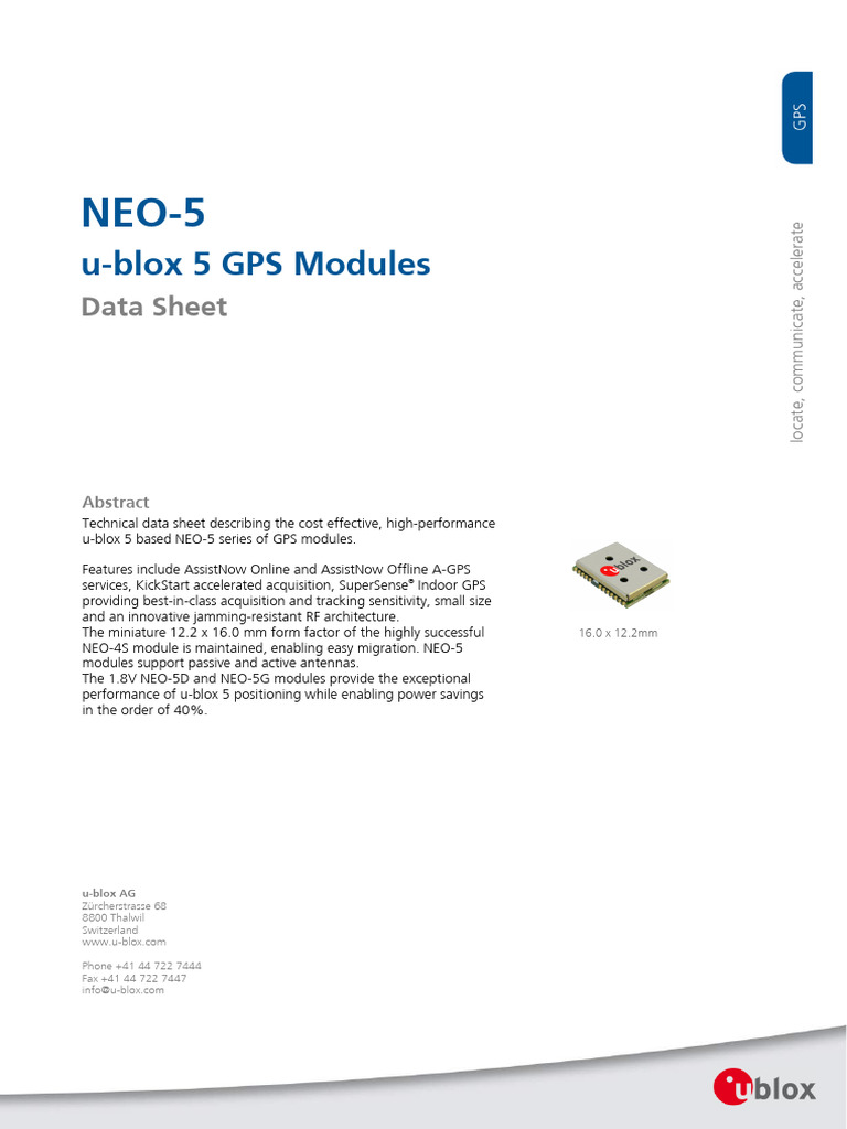 NEO-5Q Data_Sheet_gps | PDF | Electrostatic Discharge | Computer ...