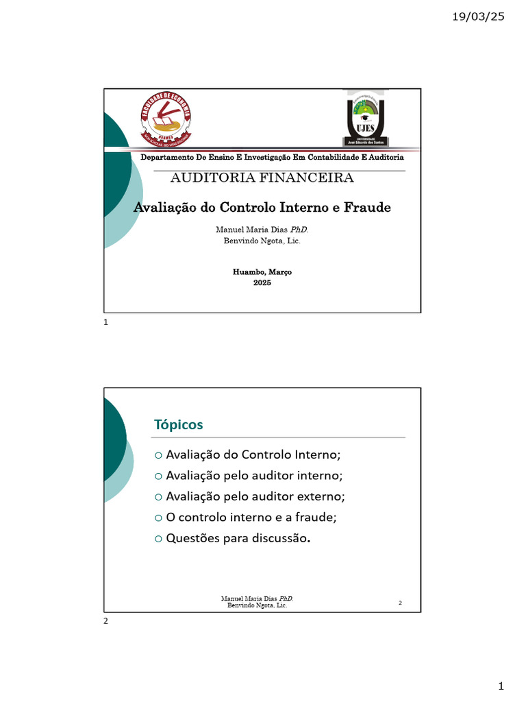 Auditoria Financeira e Controle Interno | PDF | Armazém | Auditoria interna