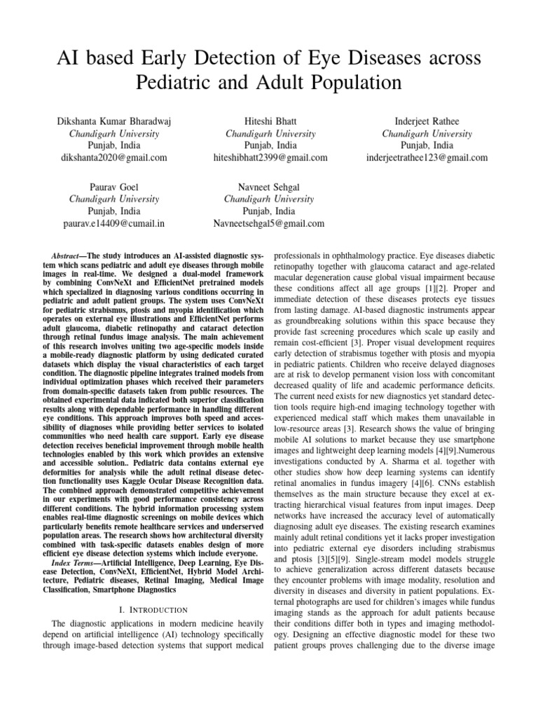 AI for Early Eye Disease Detection | PDF | Deep Learning | Artificial ...