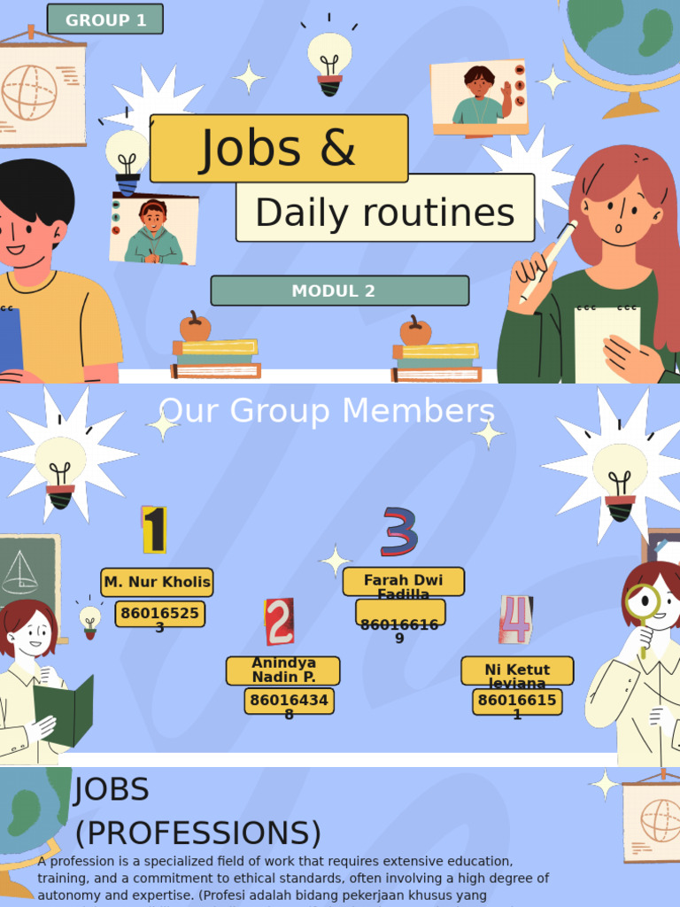 Daily Routines and Job Dialogues | PDF | Verb | Language Families